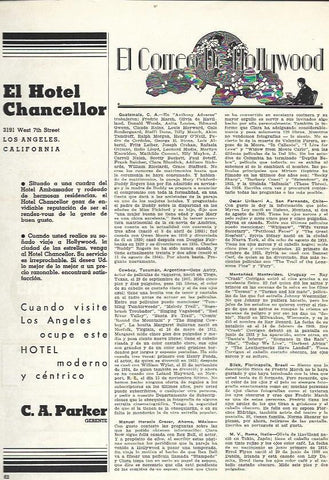 LAMINA 38052: Publicidad de Hotel Cancellor en Los Angeles