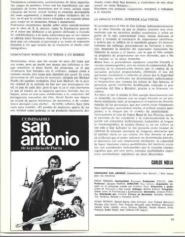 LAMINA 38085: Ficha tecnica de Comisario San Antonio de la policia de Paris