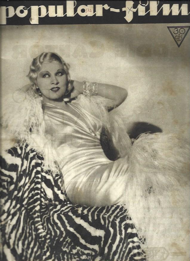 LAMINA 37921: Portada de Popular Fim con Mae West, 28 de septiembre de 1933