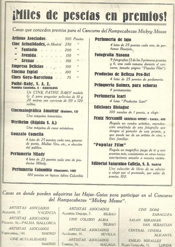 LAMINA 37922: Publicidad Concurso Mickey Mouse