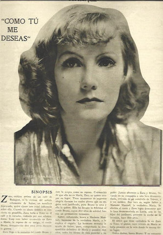 LAMINA 37926: Greta Garbo