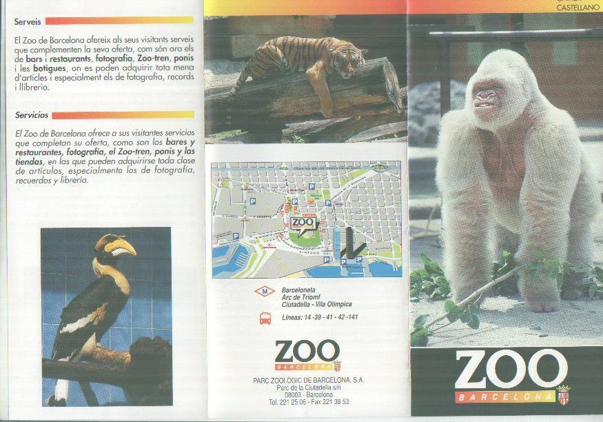 Folleto promocional Zoo de Barcelona