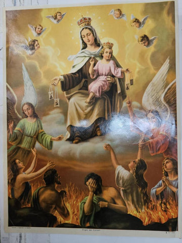 Lámina/Reproduccion (numerada 13) de la Virgen del Carmen, nº 7036