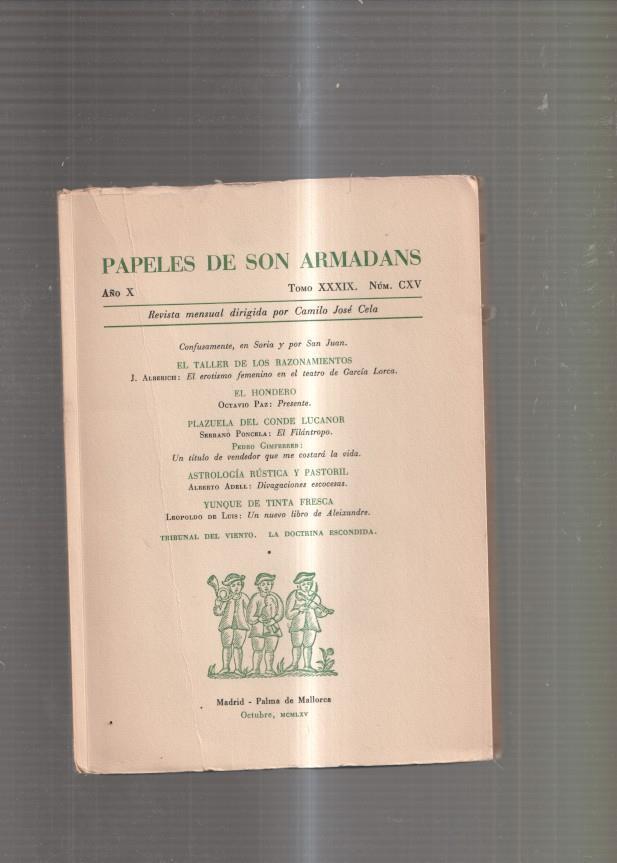 Papeles de Son Armadans Tomo 39 numero 115: Confusamente en Soria y por