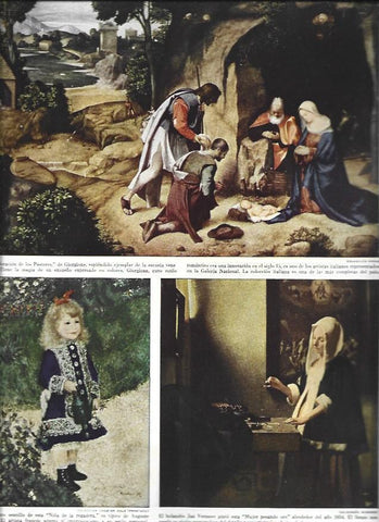 LAMINA 38522: Cuadros de Giorgone, Renoir y Vermeer