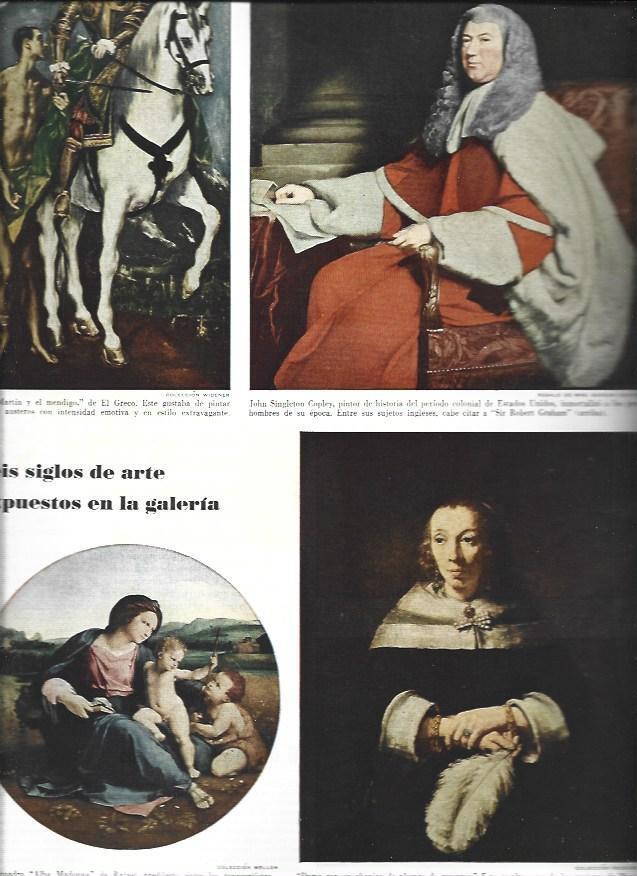 LAMINA 38523: Cuadros de El Greco, Copley, Rembrandt y Rafael