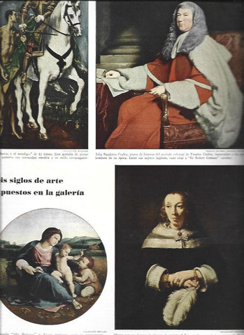 LAMINA 38523: Cuadros de El Greco, Copley, Rembrandt y Rafael