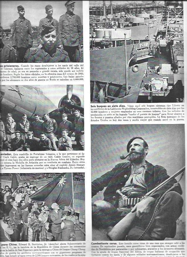 LAMINA 38475: Buques aliados, Clark Gable con las tropas y combatiente corso