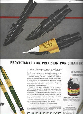 LAMINA 38651: Contraportada con publicidad de plumas Sheaffer's