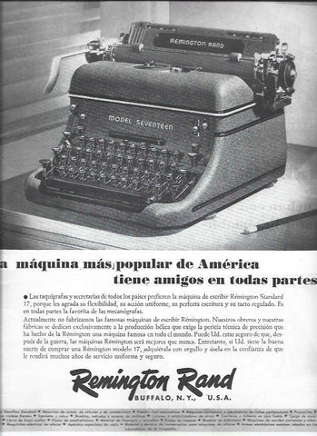 LAMINA 38629: Publicidad de maquina de escribir Remington Rand