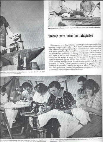 LAMINA 38628: Carpinteros y costureras en los campamentos de Yugoslavia