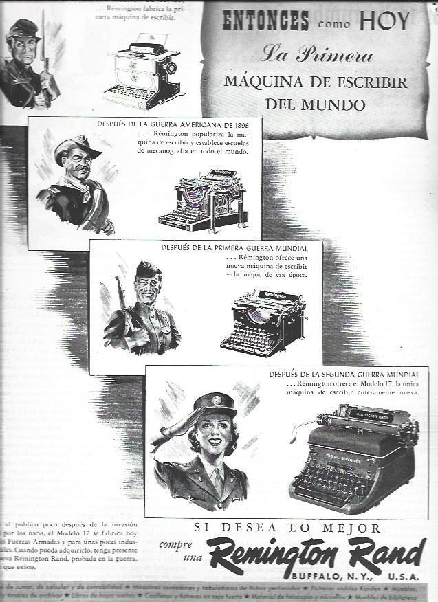 LAMINA 38677: Publicidad de Remington Rand, maquina de escribir