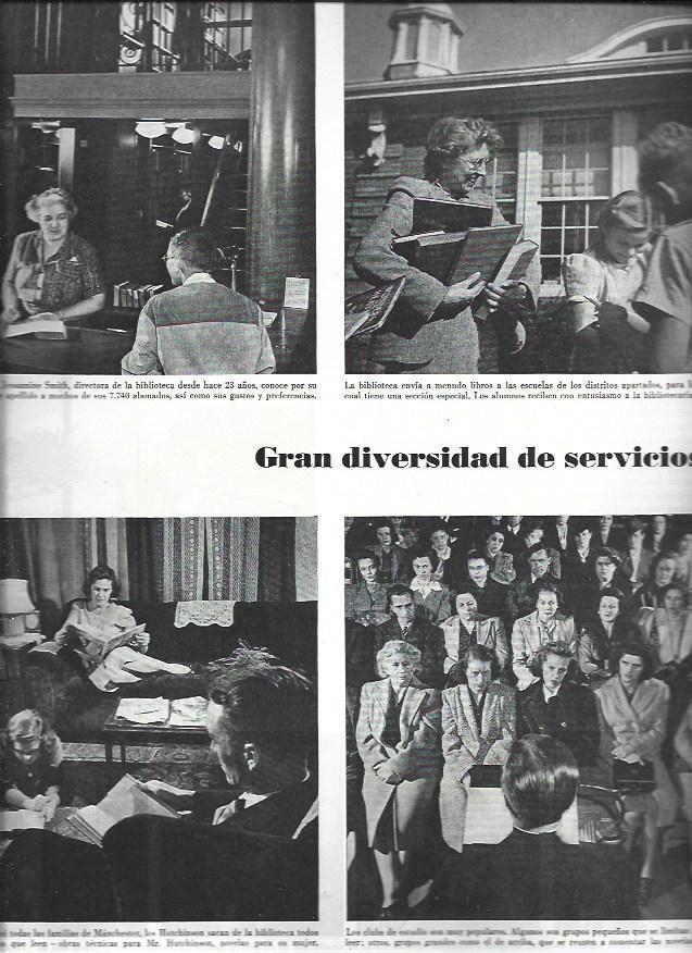 LAMINA 38664: Familias y bibliotecaria de Manchester, Estados Unidos