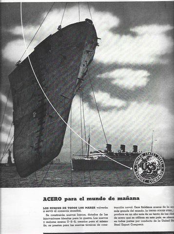 LAMINA 38667: Publicidad de acero para buques de US Steel Export Company