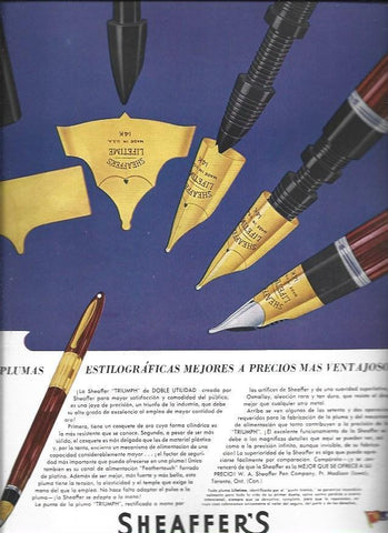 LAMINA 38618: Contraportada con publicidad de Sheaffer's