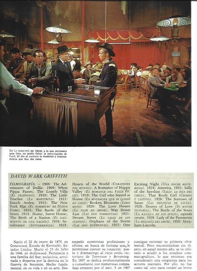 LAMINA 38240: Filmografia de David Wark Griffith y escena de La conquista del oeste