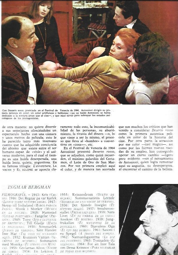 LAMINA 38232: Ingmar Bergman y escena de Deserto Rosso
