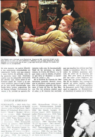 LAMINA 38232: Ingmar Bergman y escena de Deserto Rosso