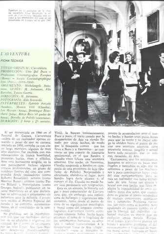LAMINA 38226: Escena y ficha de L'Avventura