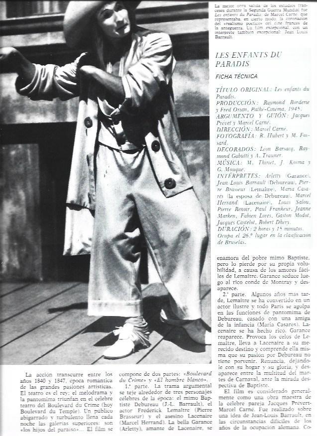 LAMINA 38215: Jean Louis Barrault en Les enfants du paradis