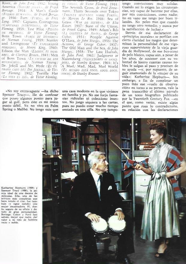 LAMINA 38278: Katherine Hepburn y Spencer Tracy 