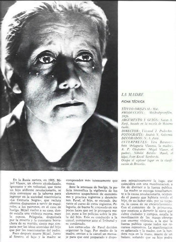 LAMINA 38162: Vera Baranovskaia en La Madre