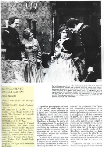 LAMINA 38145: Escena y ficha de El nacimiento de una nacion