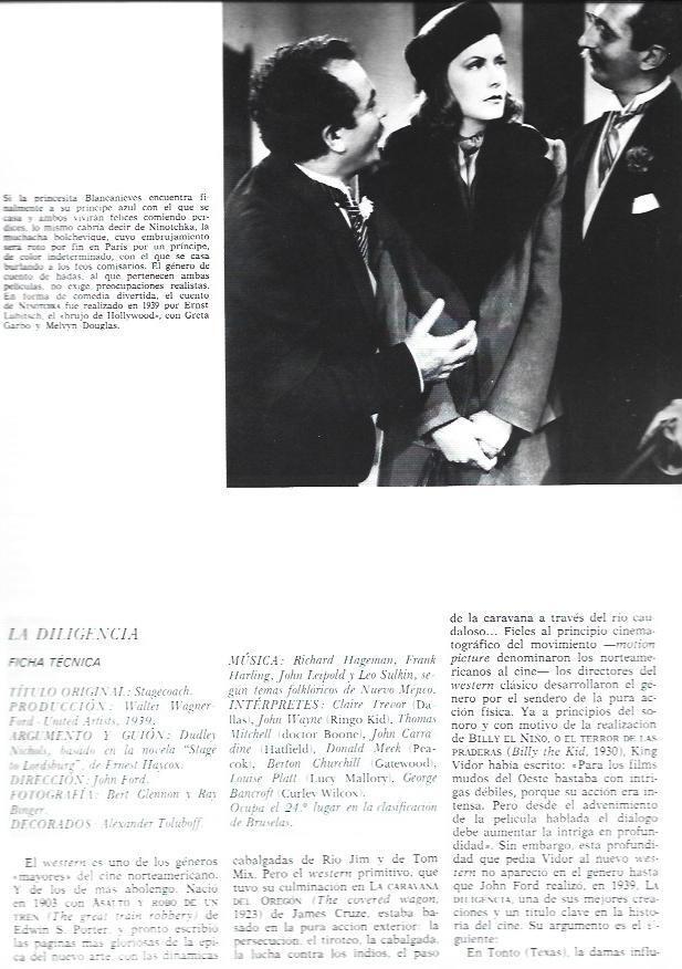 LAMINA 38206: Greta Garbo en Ninotchka y ficha de La Diligencia
