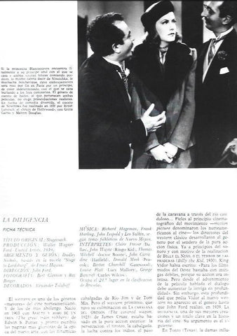 LAMINA 38206: Greta Garbo en Ninotchka y ficha de La Diligencia