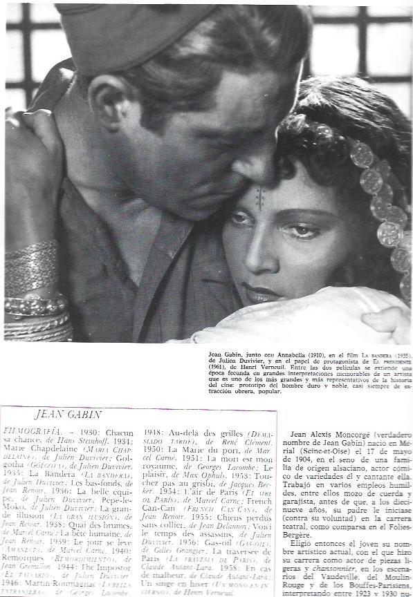 LAMINA 38307: Jean Gabin con Annabella en La Bandera