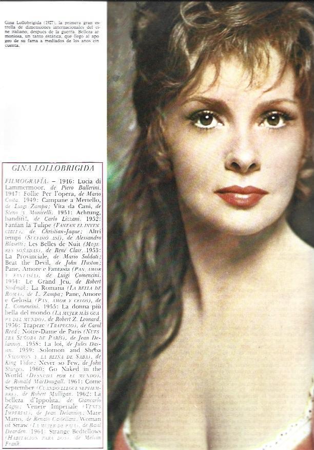 LAMINA 38337: Gina Lollobrigida y filmografia