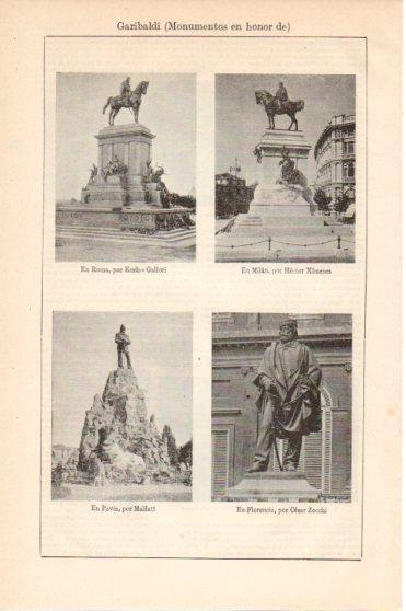 LAMINA V46269: Monumentos en honor de Garibaldi
