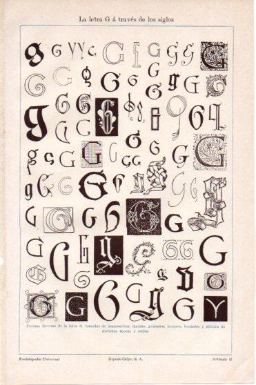 LAMINA V46176: La letra G a traves de los siglos