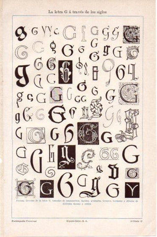 LAMINA V46176: La letra G a traves de los siglos