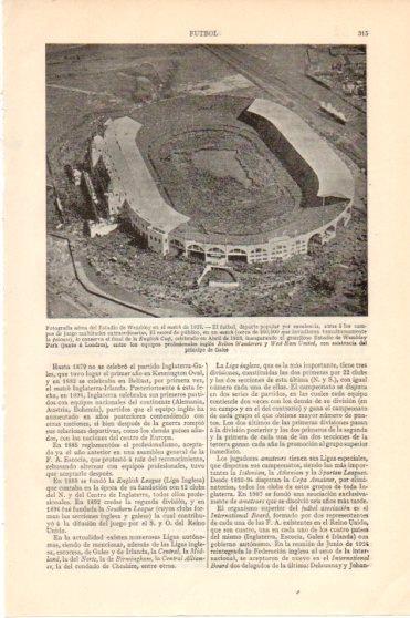 LAMINA V46179: Vista aerea Estadio de Wembley en 1923
