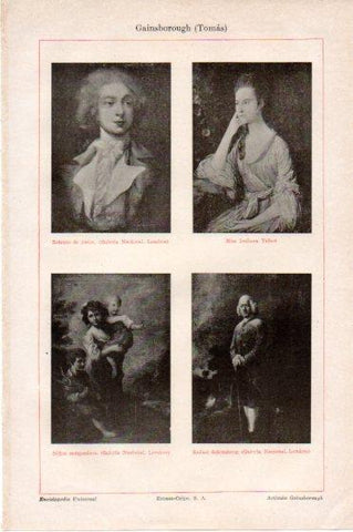 LAMINA V46192: Retratos varios por T. Gainsborough