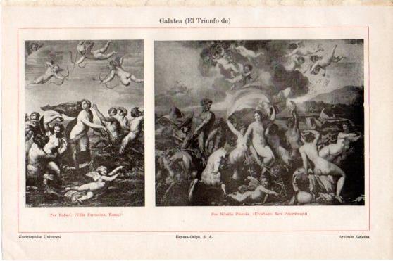 LAMINA V46203: El Triunfo de Galatea por Rafael y por Poussin