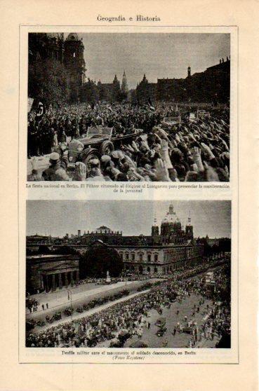 LAMINA V46407: Hitler vitoreado en Berlin