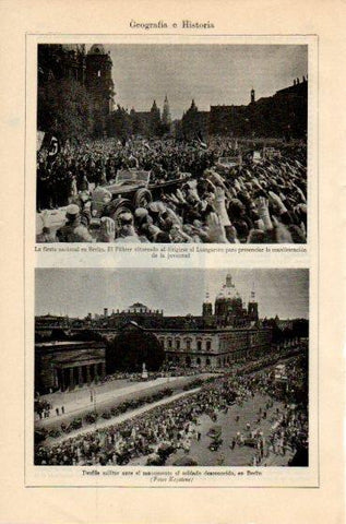 LAMINA V46407: Hitler vitoreado en Berlin