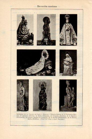 LAMINA V46386: Imagenes de la Virgen en Leon y Murcia