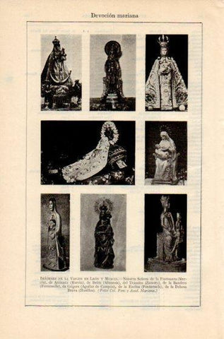 LAMINA V46386: Imagenes de la Virgen en Leon y Murcia