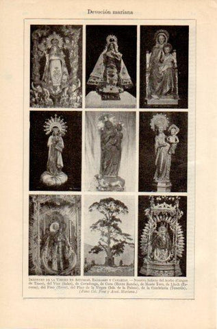 LAMINA V46392: Imágenes de la Virgen en Asturias, Baleares y Canarias