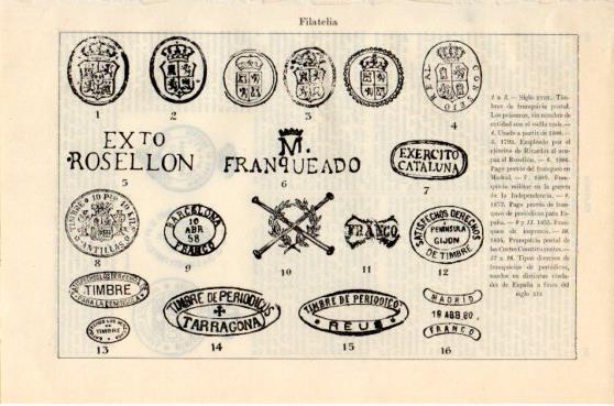 LAMINA V46398: Timbres de franquicia postal de España