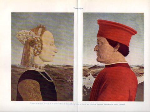 LAMINA V46442: Bautista Sforza y Federico de Montefeltro por della Francesca