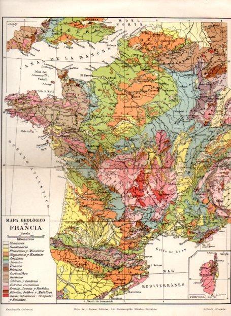 LAMINA V46445: Mapa geologico de Francia