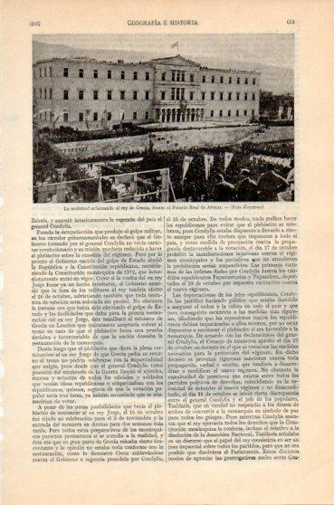LAMINA V46423: El rey de Grecia frente al Palacio Real de Atenas