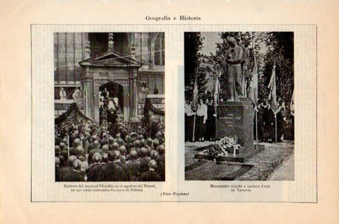 LAMINA V46435: Monumento a madame Curie en Varsovia