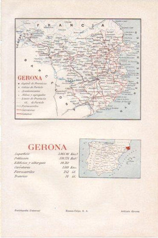 LAMINA V46315: Mapa de la provincia de Gerona