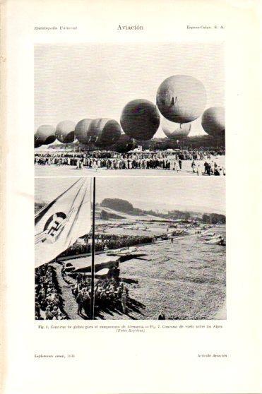 LAMINA V46360: Aviacion concurso de globos campeonato de Alemania