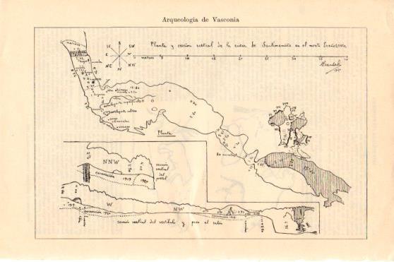 LAMINA V46345: Cueva de Santimamiñe planta y seccion